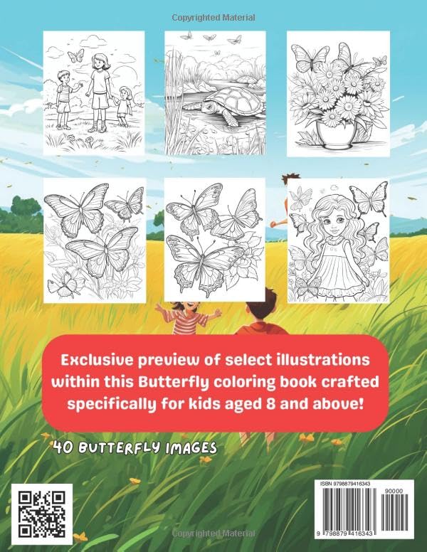 Butterflies Coloring Book Back Cover