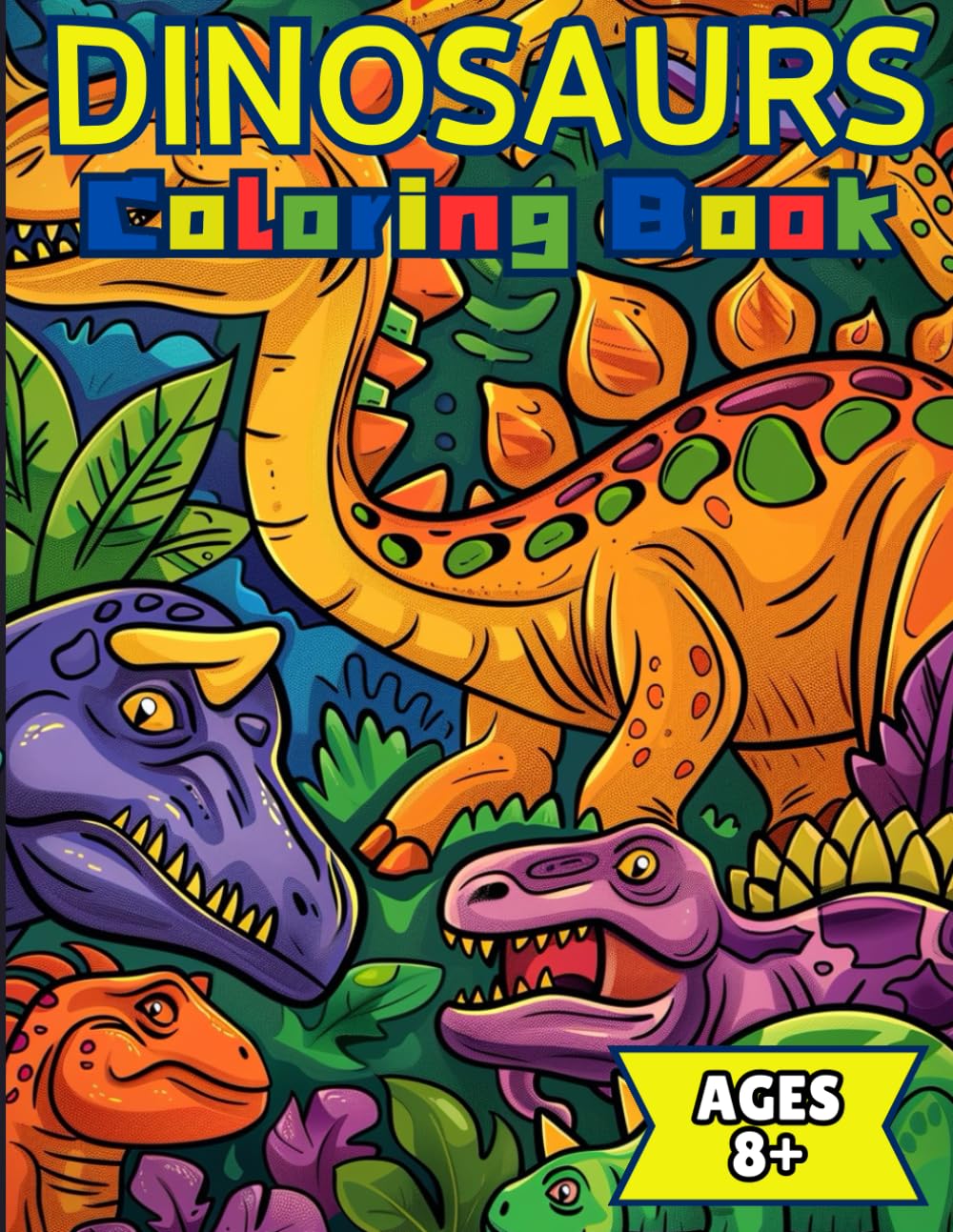 Dinosaurs Coloring Book Front Cover