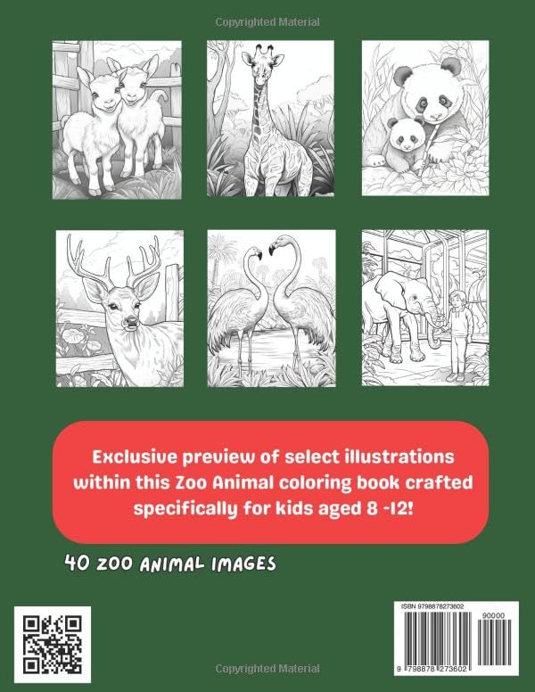 Zoo Animals Coloring Book Back Cover